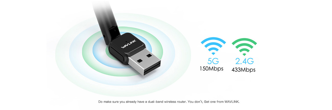 Wavlink AC600 USB Wi-Fi Adapter WL-WN681AE